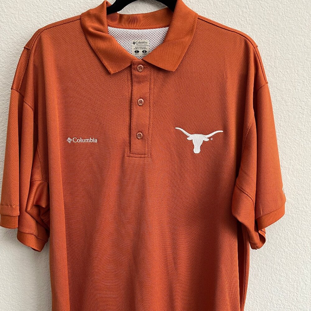 NWOT Columbia Texas Longhorns Large Men’s Polo PFG Performance Fishing Gear L